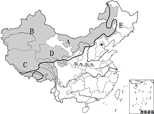 下图为中国主要的畜牧业区和种植业区分布示意图完成下列要求
