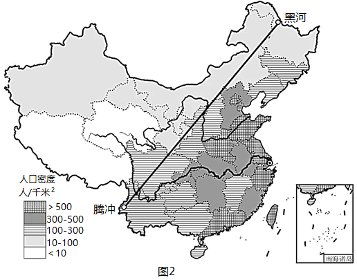 中国人口分布图手绘图片