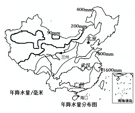 中国降水图手绘图片