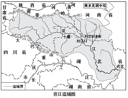 汉江是长江的支流丹江口水库是南水北调中线工程的起点读汉江流域图和