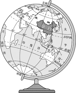 球仪是我们学习地理常用的工具可以直观地表现出地球整体的表面形态和