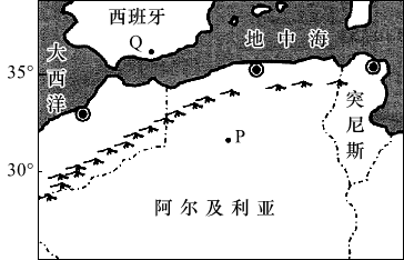 下圖為北非和南歐局部地區圖據此完成下面小題