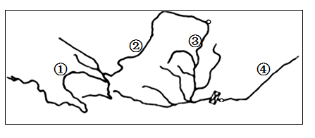 读图,关于该河流各河段水文特征的描述,正确的是()河段水文特征①水力
