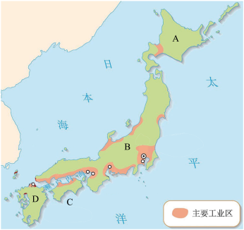 讀日本主要工業區分佈示意圖完成下面小題