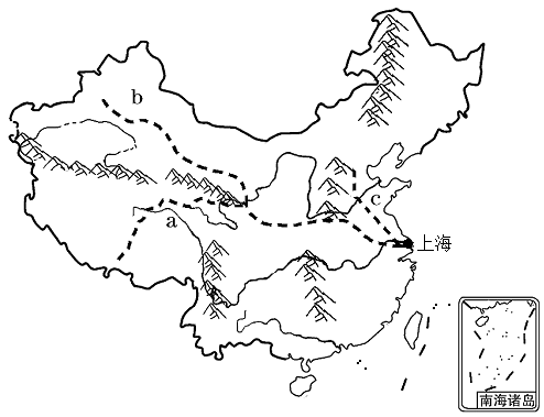 图中a,b,c三条路线中,与318国道相吻合的是