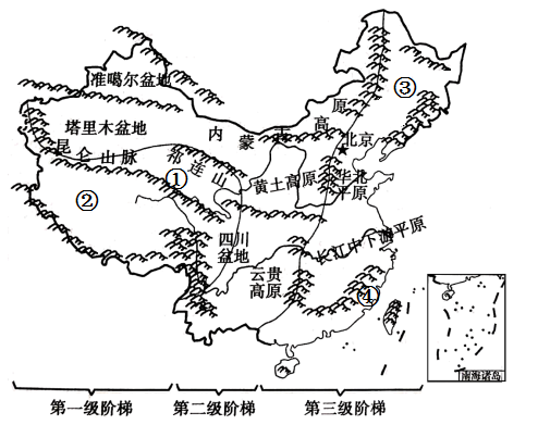 山脈是中國地形的骨架讀中國地勢階梯示意圖下圖完成下面小題