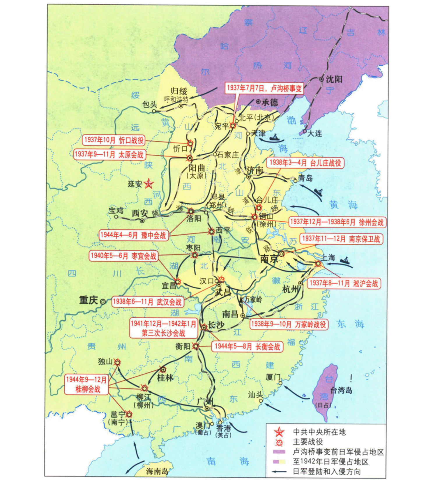 中国抗日战争形势图片
