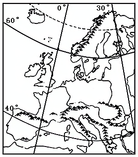 欧洲西部地图无字图片
