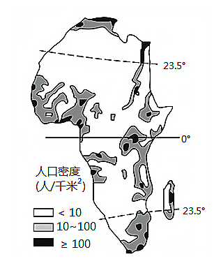 读非洲人口分布图,完成下面小题