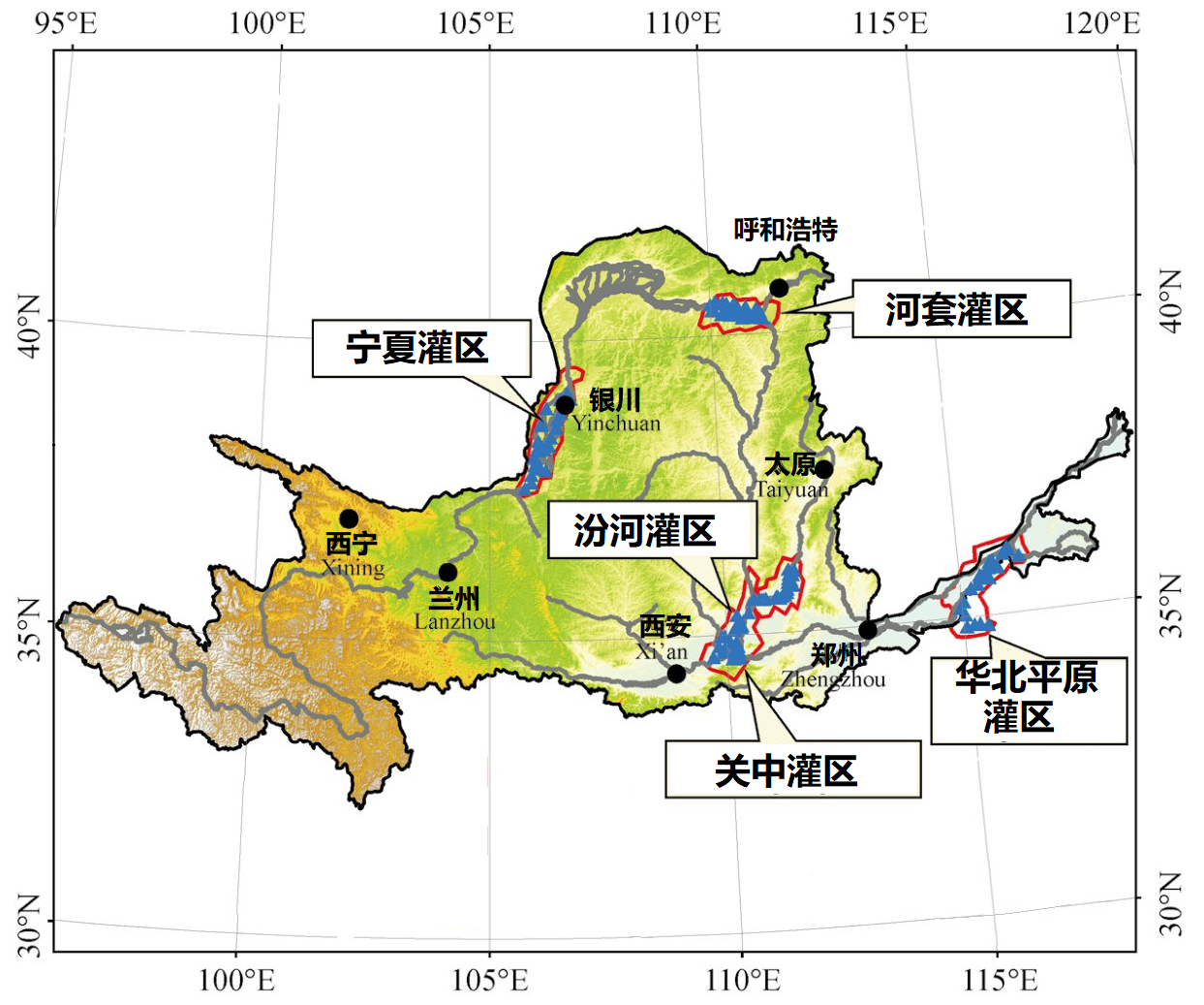 黄河流域是我国重要的农业主产区之一,黄河流域灌溉面积约570