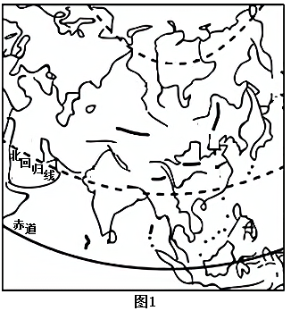图1为亚洲地形分布示意图图2为亚洲气候类型分布图读图完成下列问题