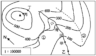 讀某地等高線地形圖完成下面小題