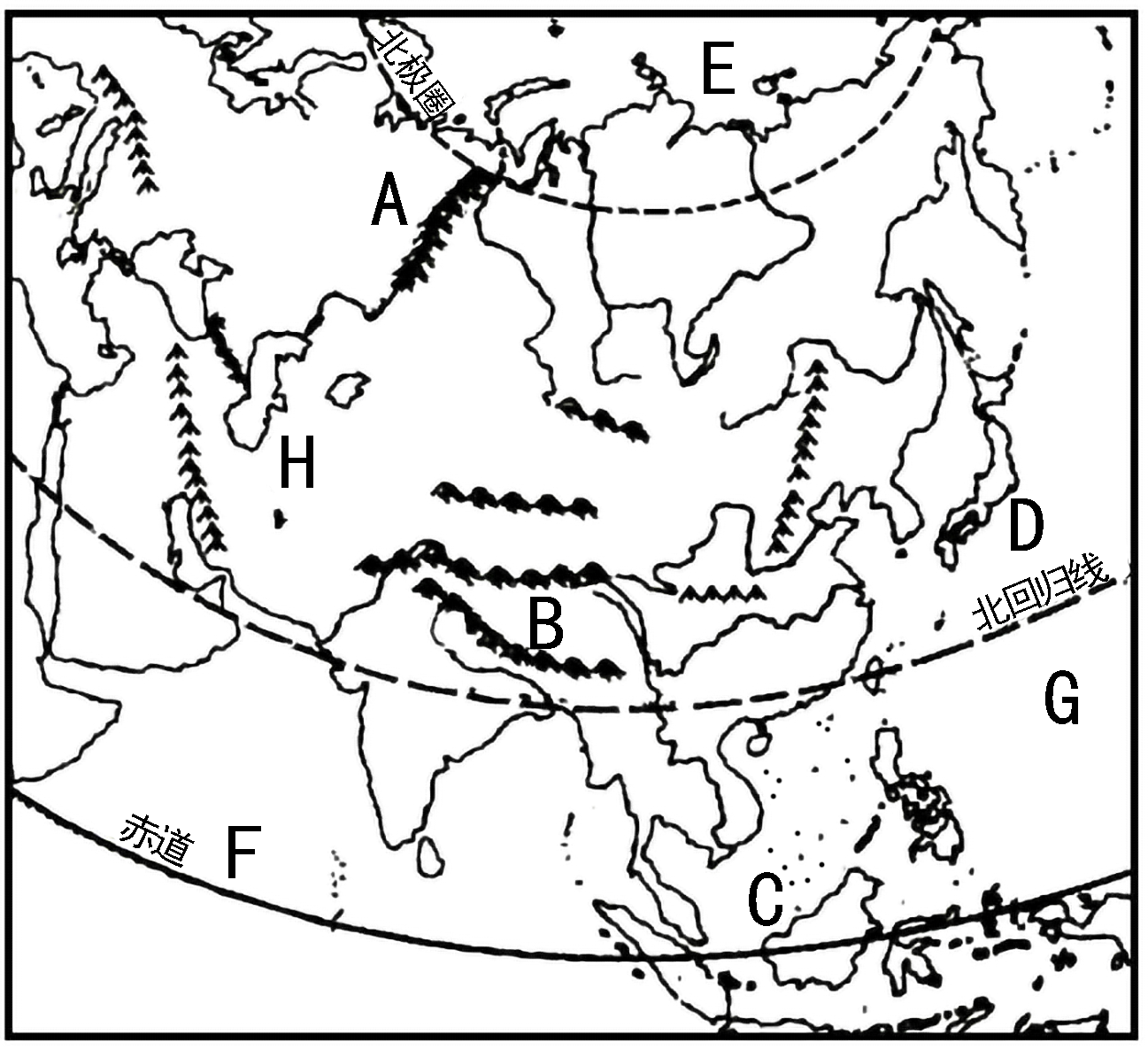亚洲山脉河流地形图图片