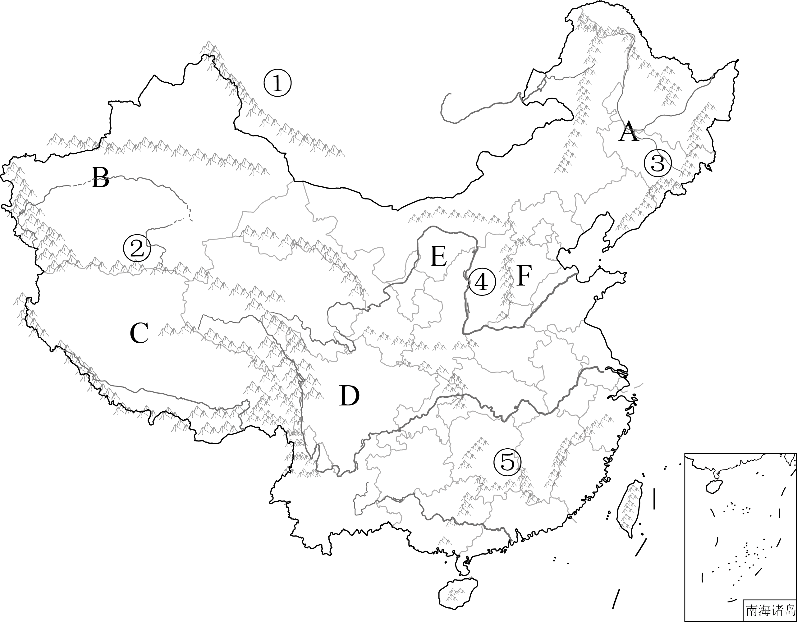 中国周边地图简笔画图片
