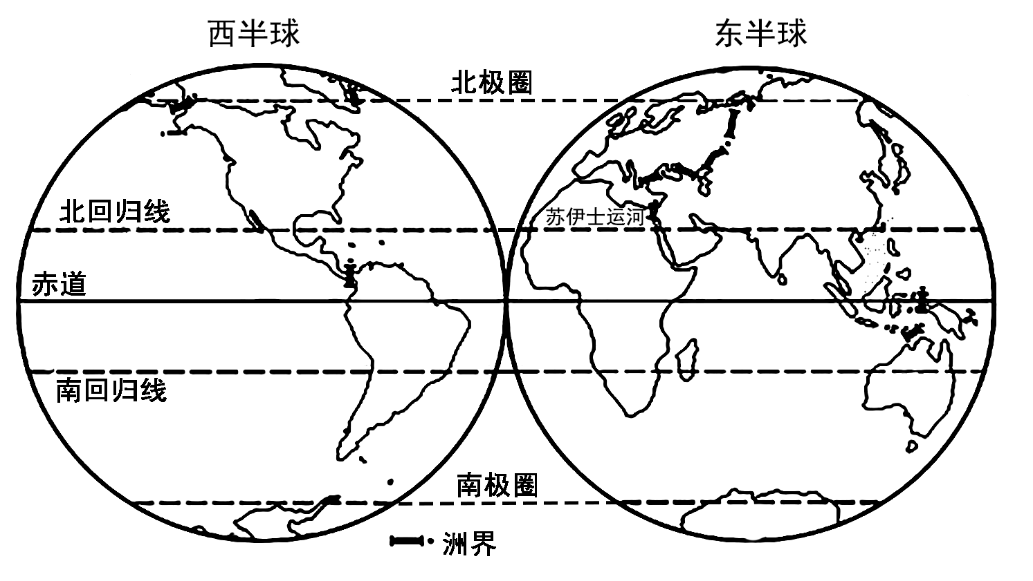 东西半球划分图怎么画图片