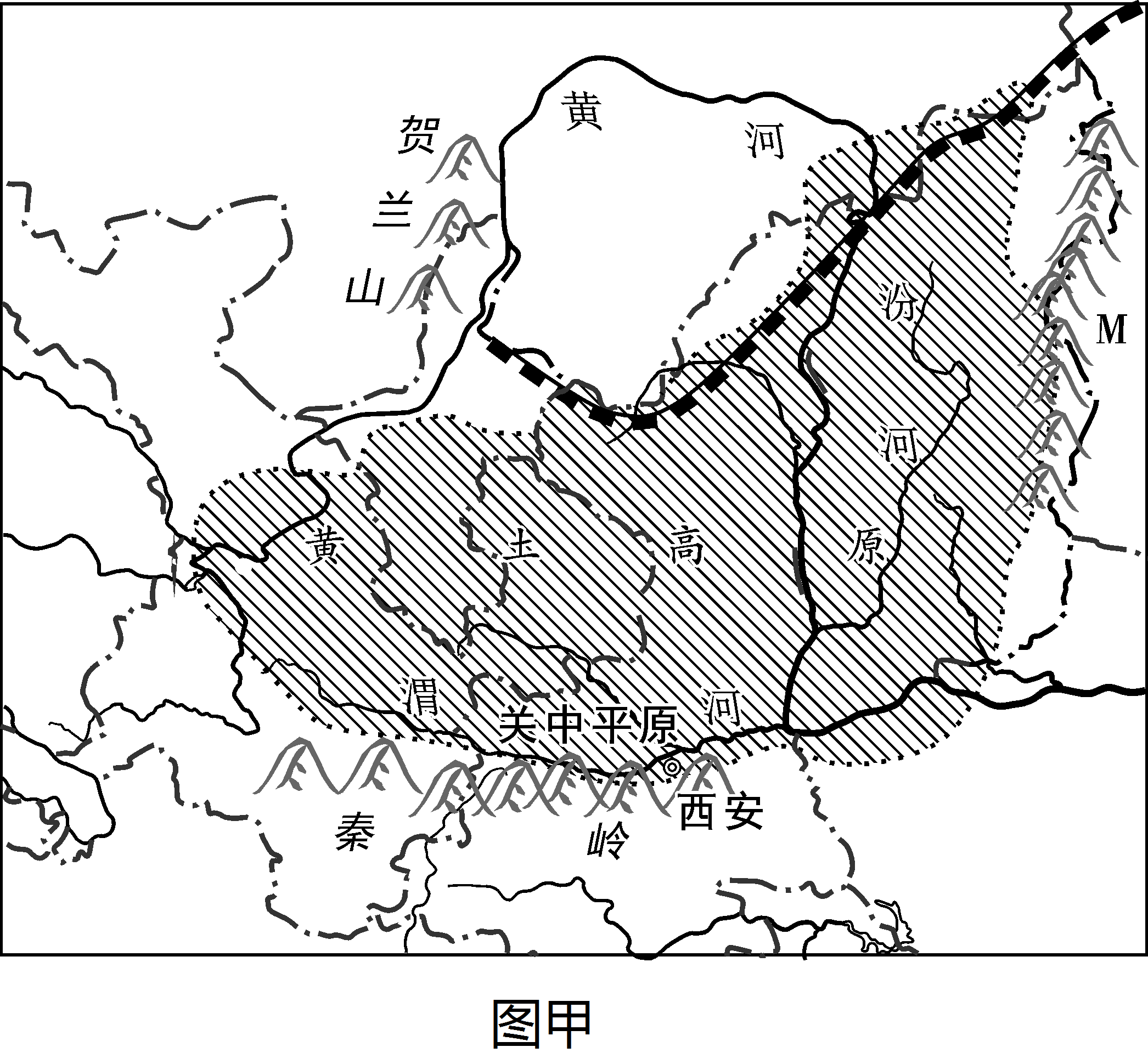 黄土高原地图简图图片