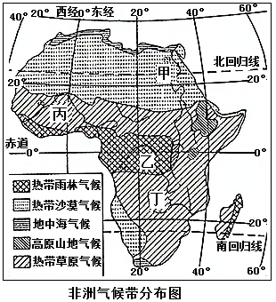 讀非洲地形圖和非洲氣候類型分佈圖完成下列各題