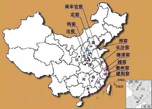 宋代名窑地图图片