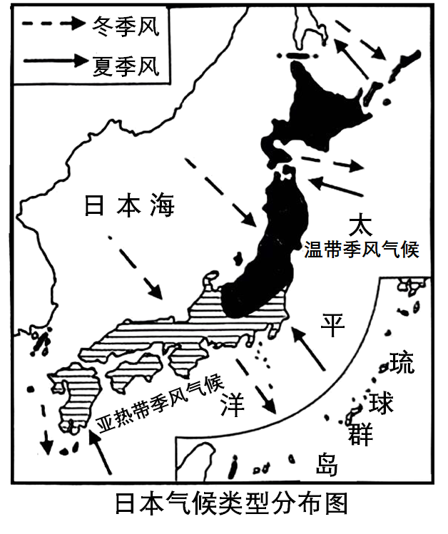 日本地形气候图图片
