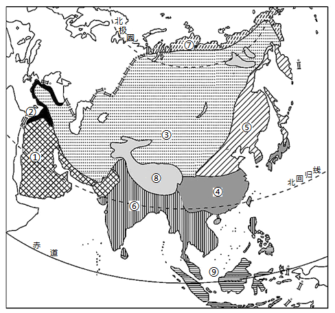亚洲分布图 简图图片