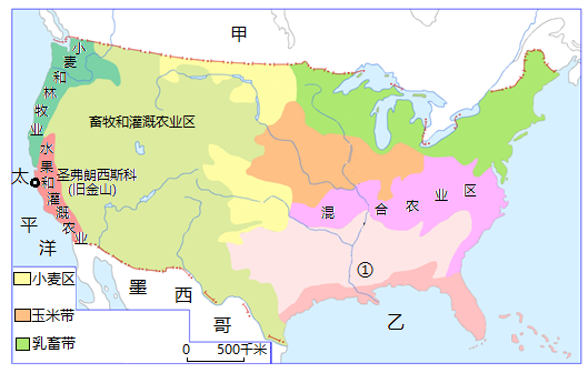 美国农业带分布图简图图片