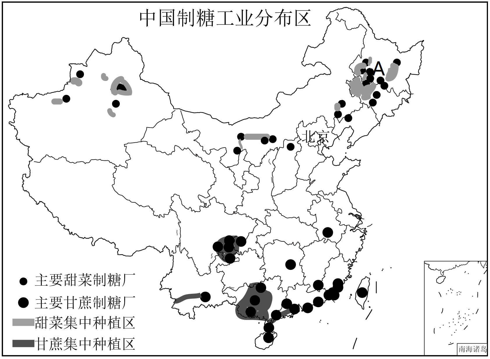 中国制糖厂的分布图图片