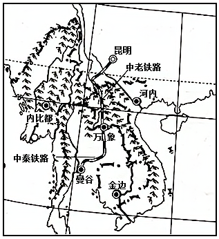 材料一:中老铁路连接中国昆明和老挝万象,铁路全长1000多千米