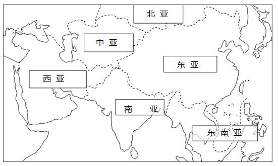 亚洲分区图 简图图片