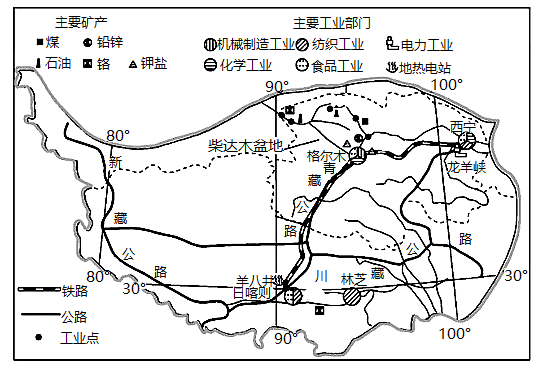 青藏地区城市分布图图片