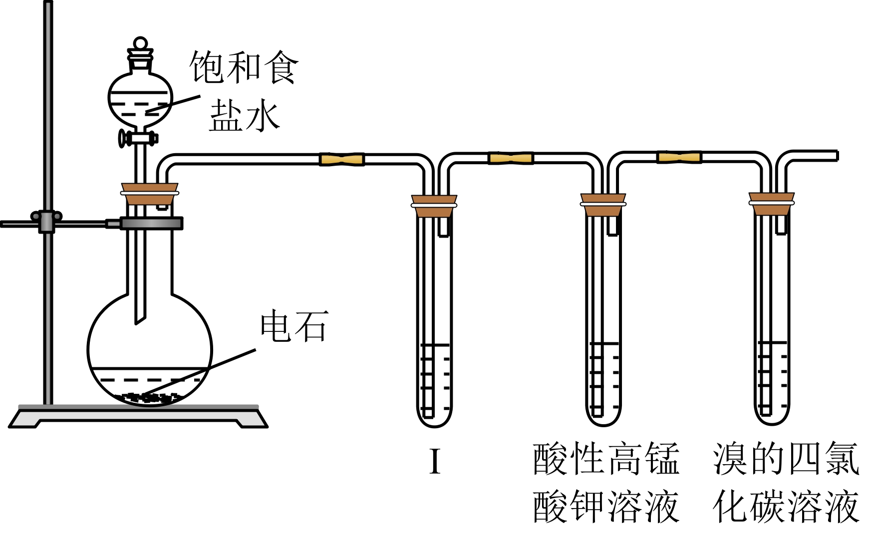 实验室制备乙炔装置如下图所示