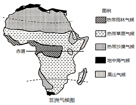 非洲气候图简图图片