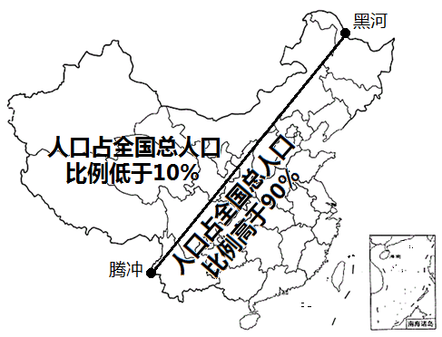 中国人口地理分界线图图片
