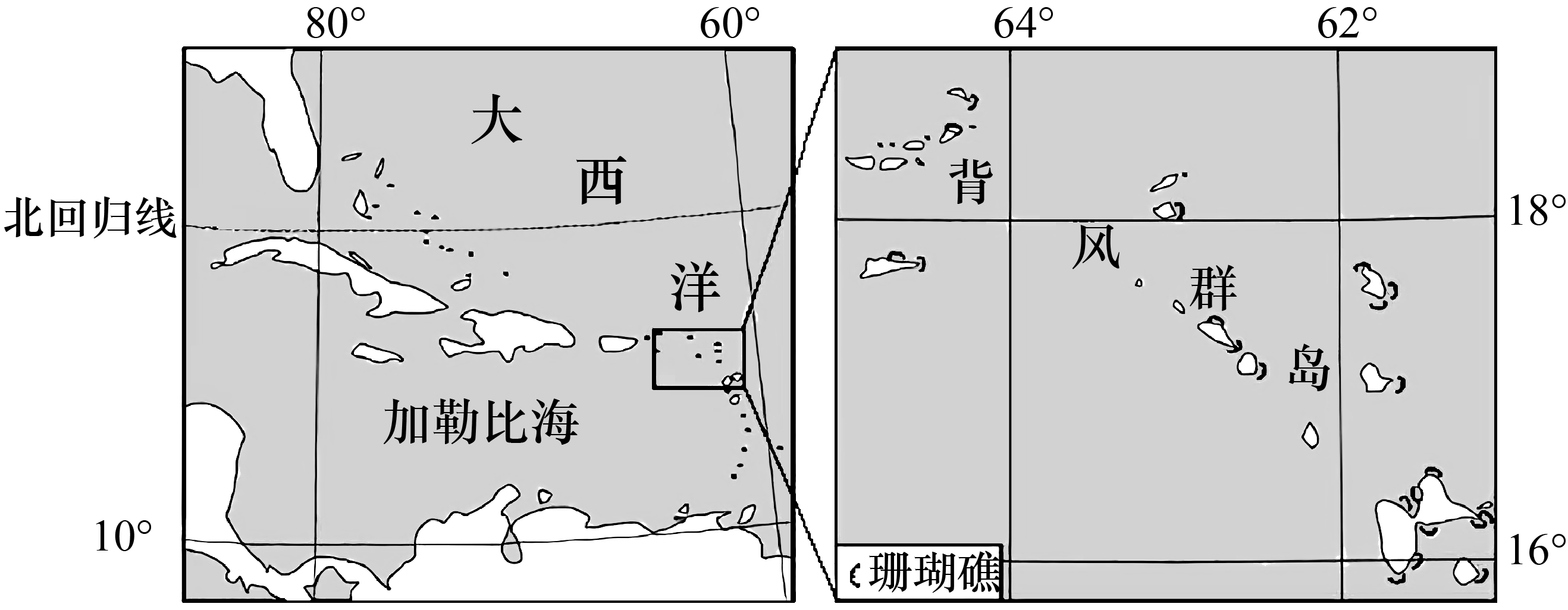 位于加勒比海地区的背风群岛早先属于西班牙殖民者命名