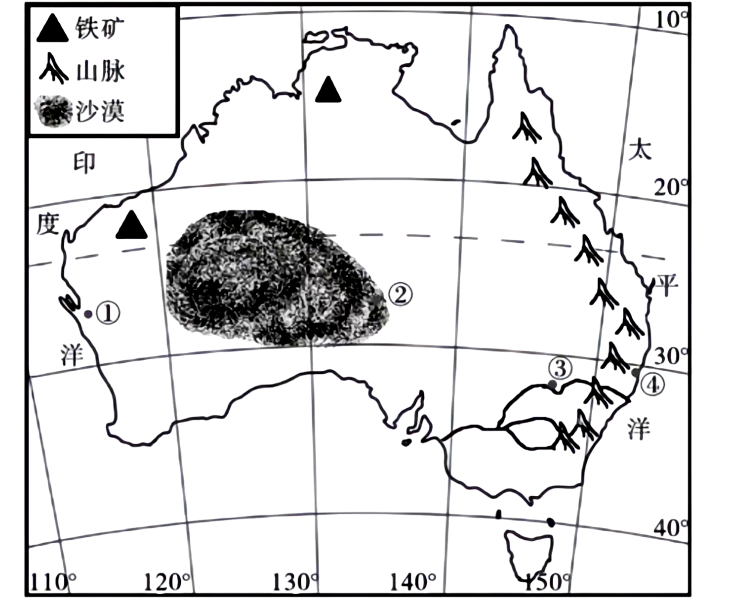 澳大利亚地形图轮廓图片