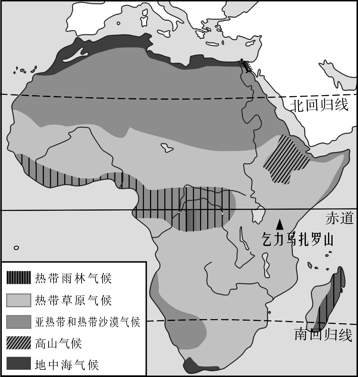 非洲气候图简图图片