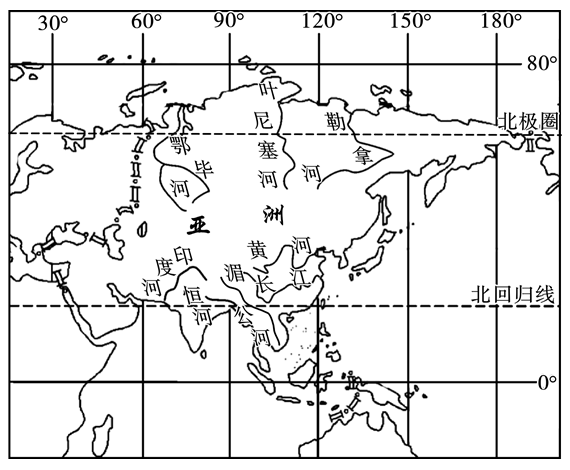 亚洲六大分区地图黑白图片