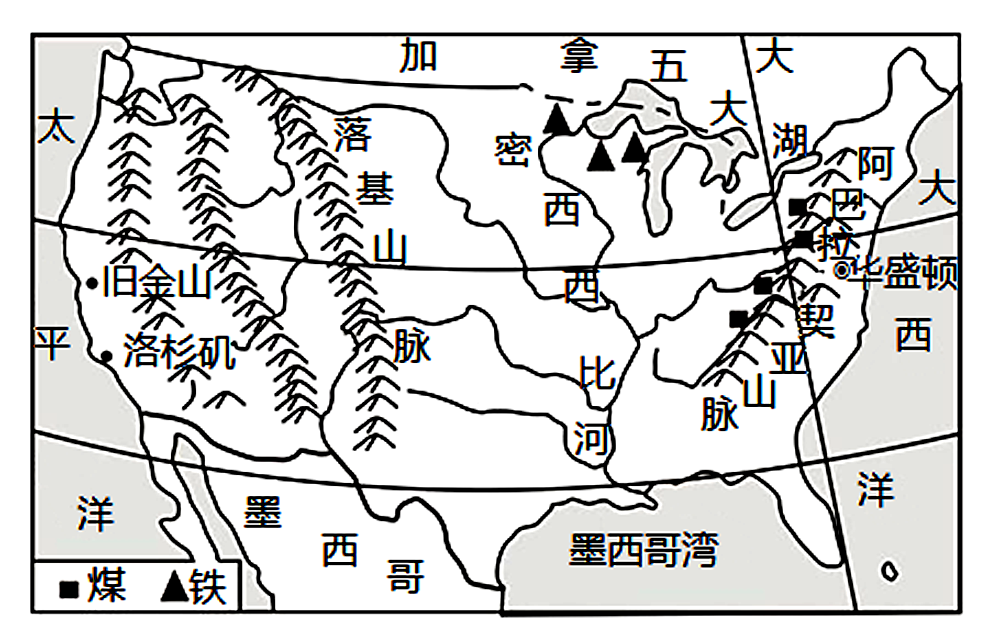 (2)美国的东,中,西地形分别是东部是