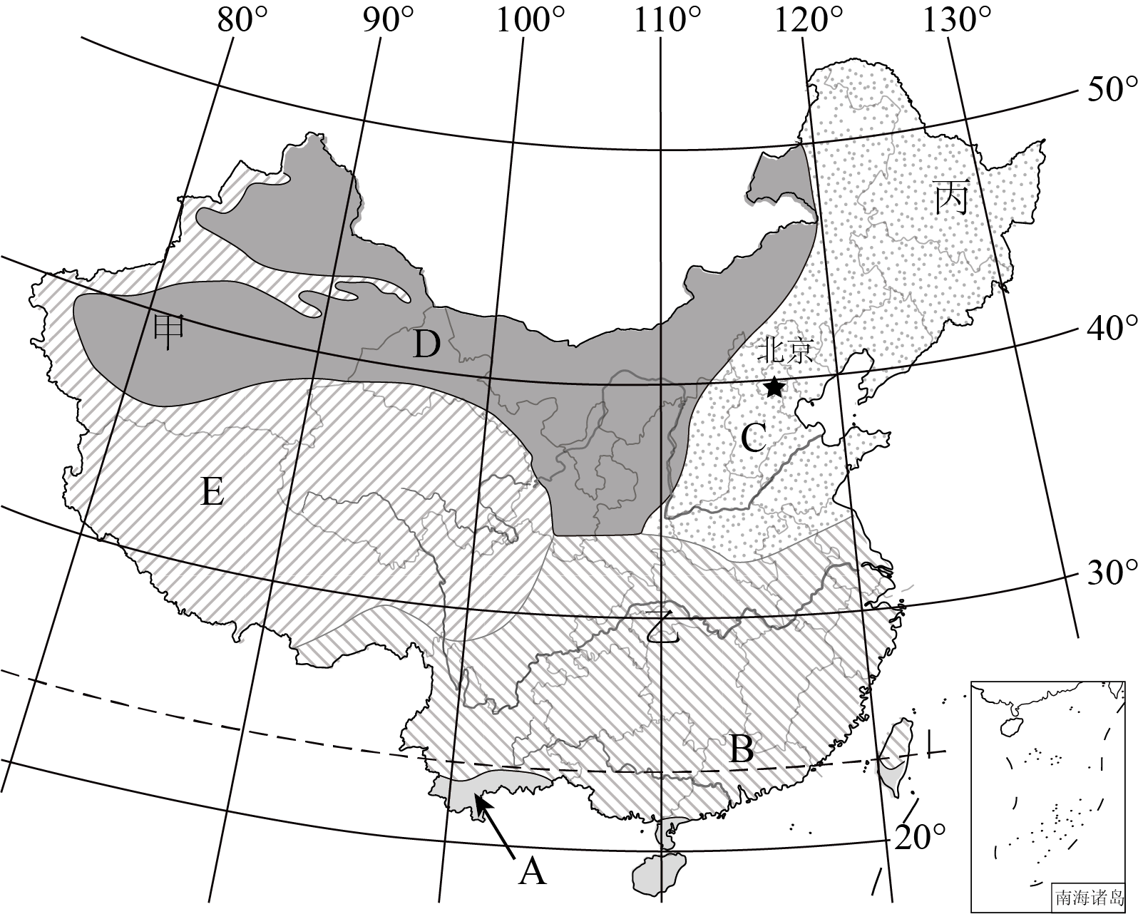 中国气候类型分布简图图片