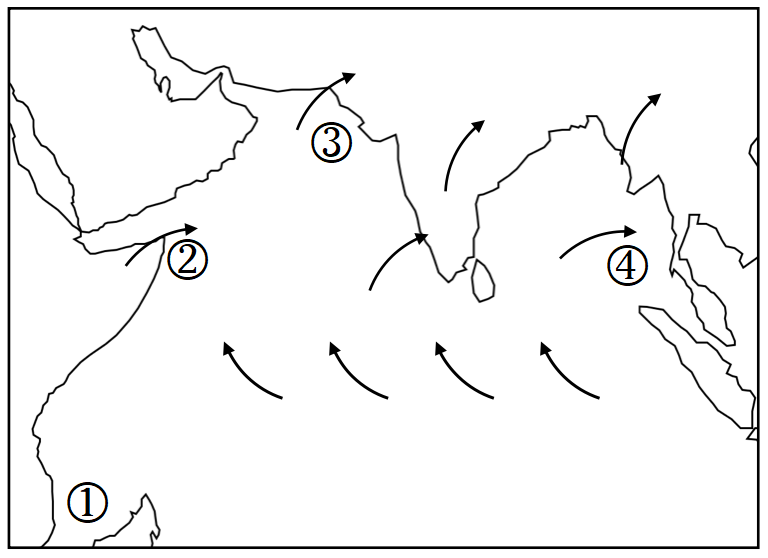 2   下图为某季节北印度洋季风示意图