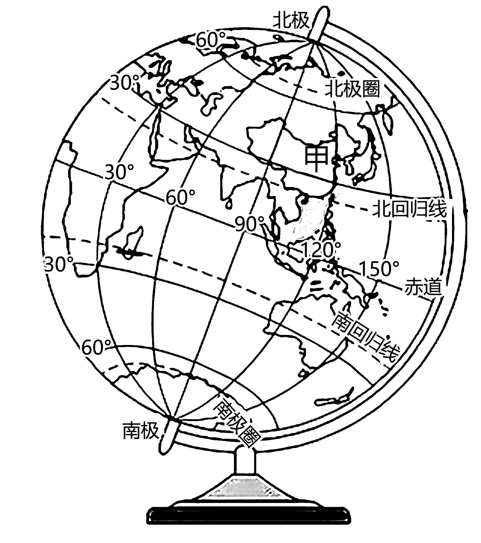 中国在地球仪上的位置图片