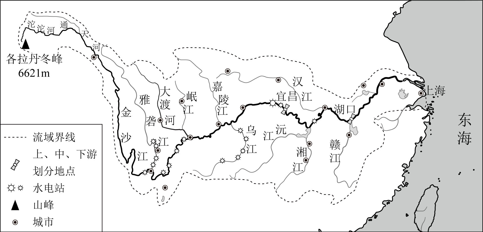 图左为长江流域示