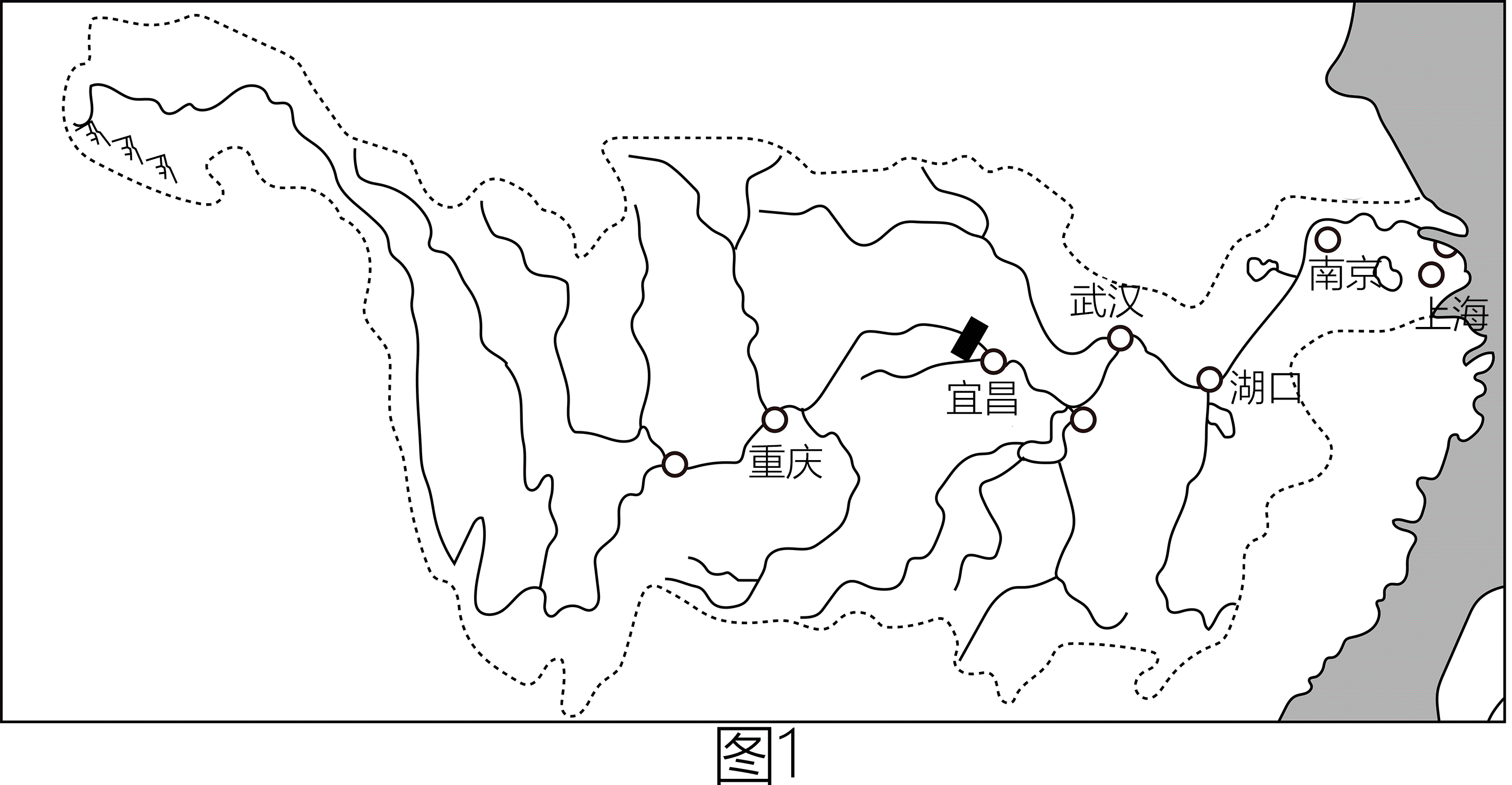 长江干流图手绘图片