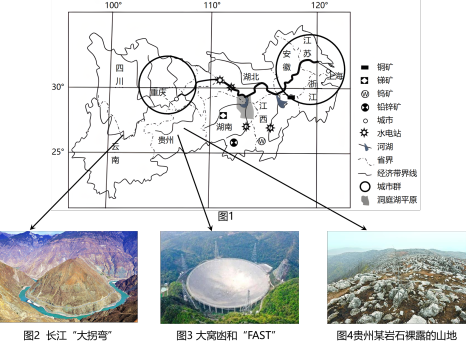 材料二:大窩凼窪地位於貴州省平塘縣,由岩溶漏斗,落水洞,天坑以及溶洞