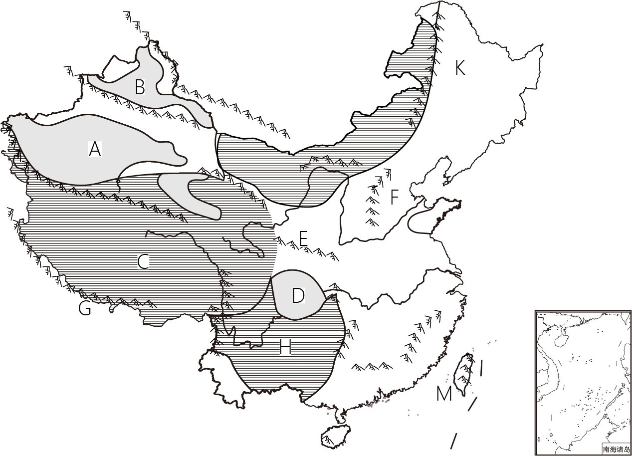 中国地形图填空无字图片