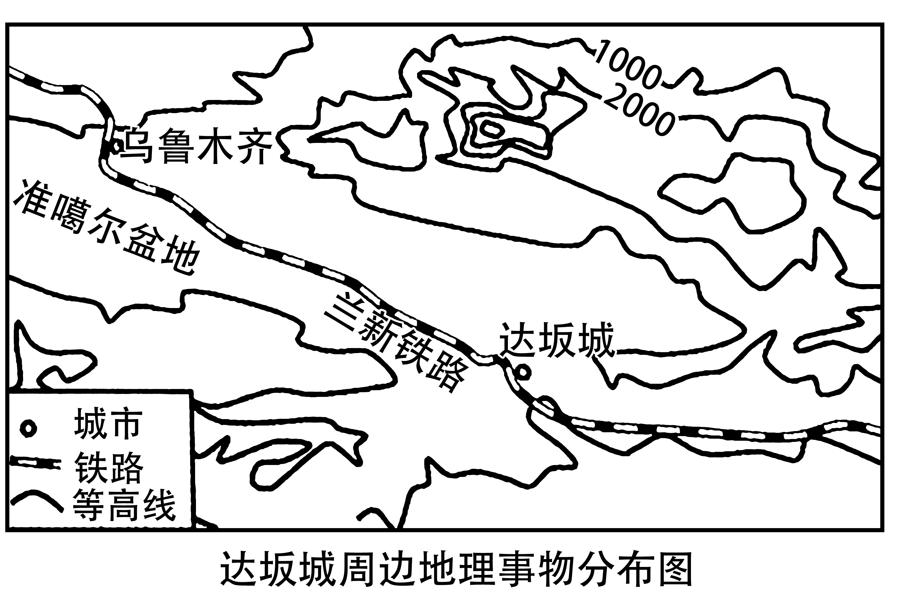 达坂城地形图图片