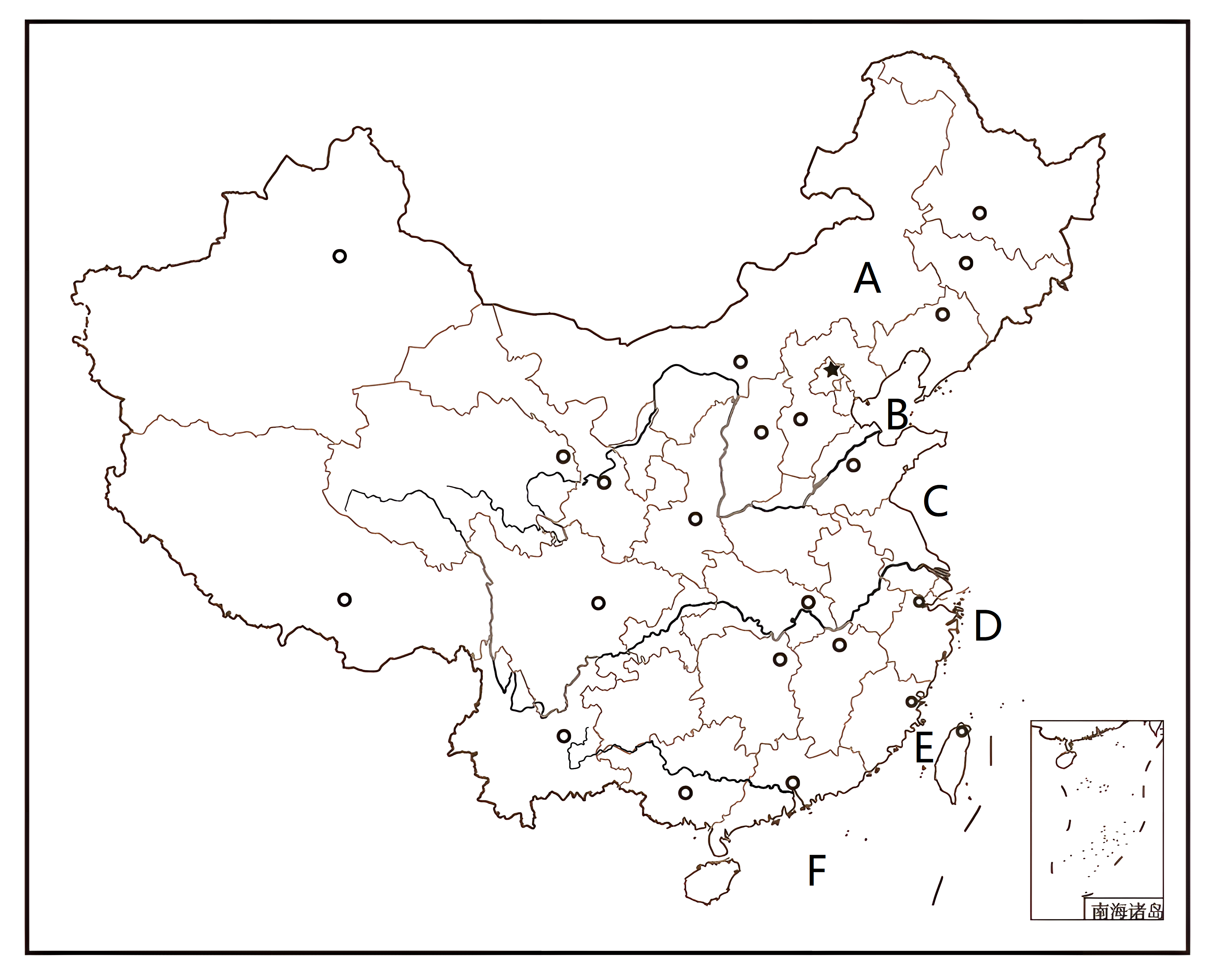 中国疆域行政区图空白图片