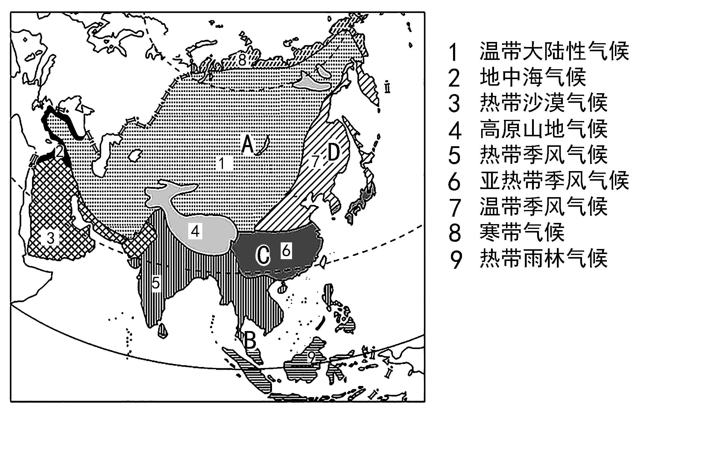 亚洲气候图简笔画步骤图片