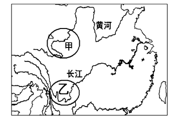 讀長江與黃河示意圖,圖中甲,乙兩河段的主要開發利用趨勢是(流域內