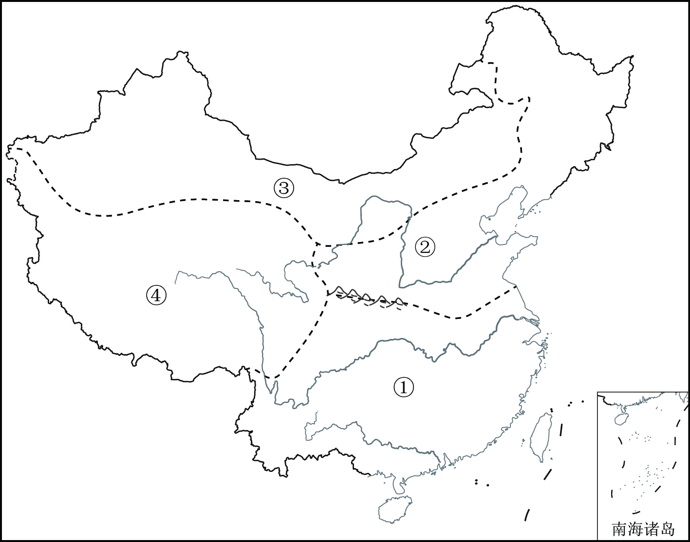 中国四大地理分界图图片