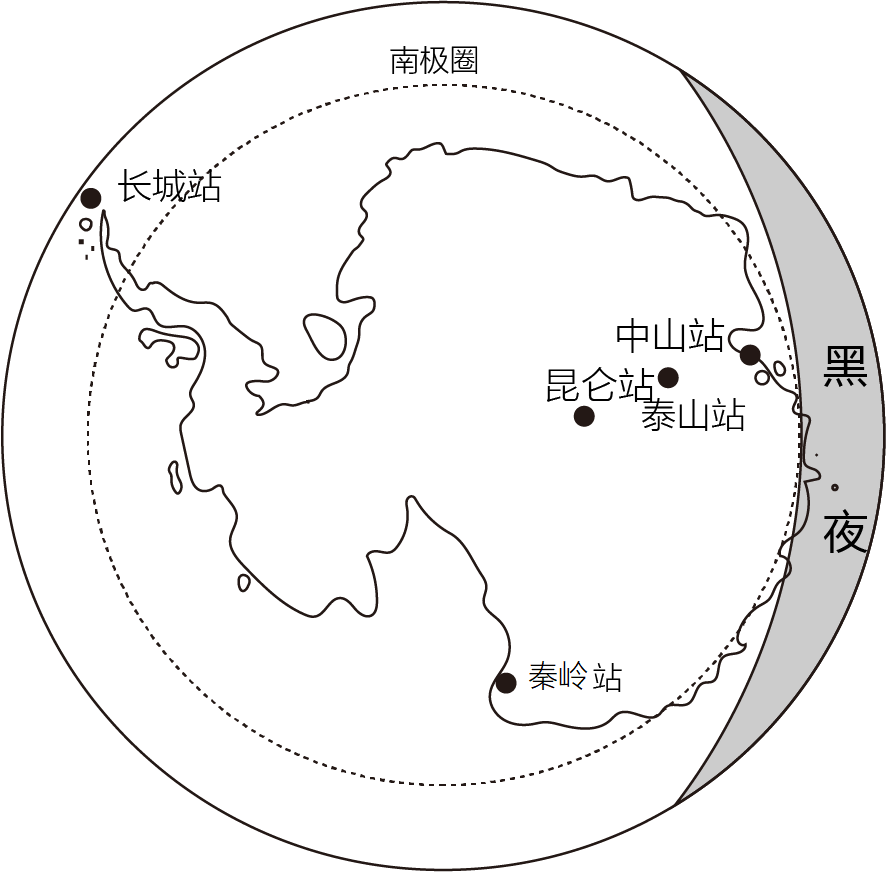 南极地区图手绘图片